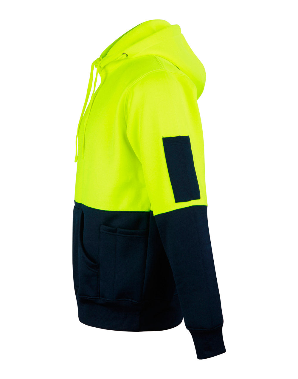 SSW38 HI-VIS TWO TONE FLEECY HOODIE UNISEX - YELLOW