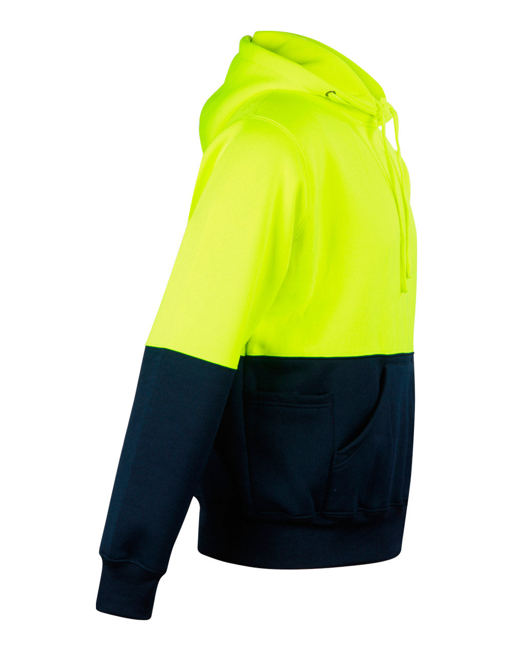 SSW38 HI-VIS TWO TONE FLEECY HOODIE UNISEX - YELLOW