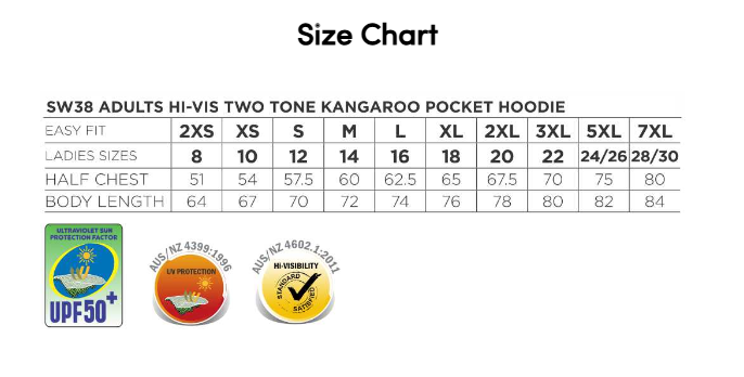 SSW38 HI-VIS TWO TONE FLEECY HOODIE UNISEX - YELLOW