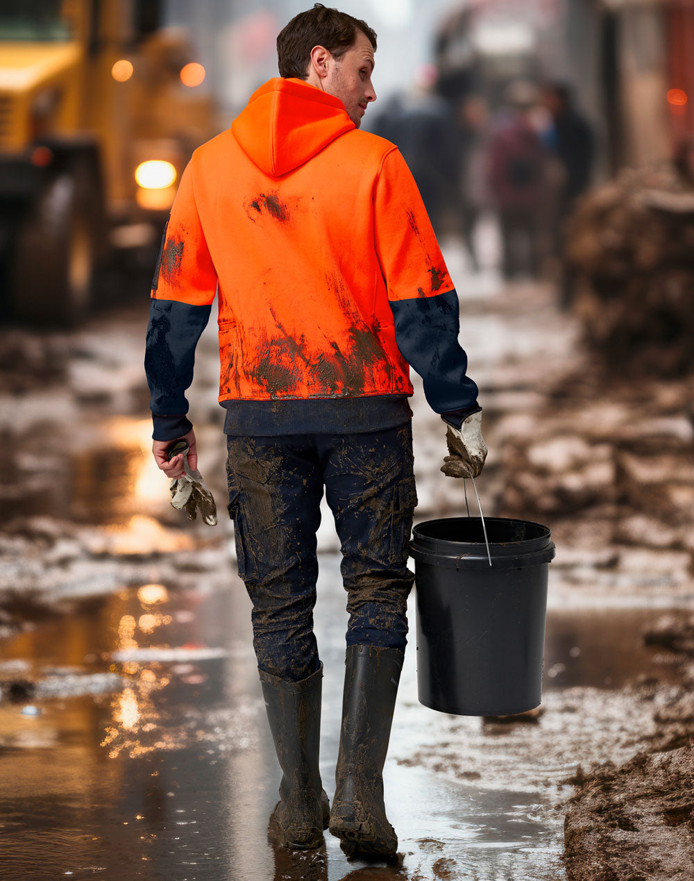 PREMIUM HI-VIS WATER & WIND RESISTANT HOODIE - ORANGE