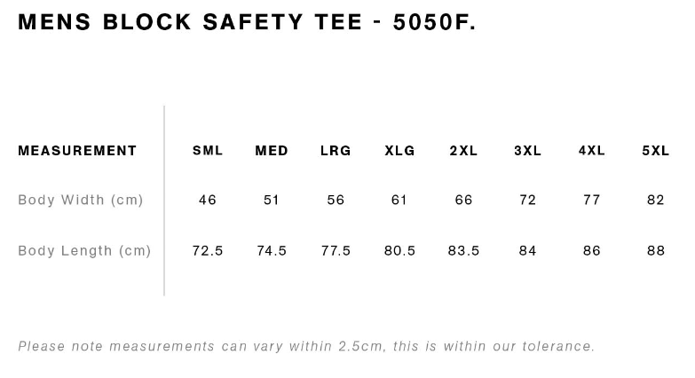 Premium Block Safety Tee 5050F - YELLOW