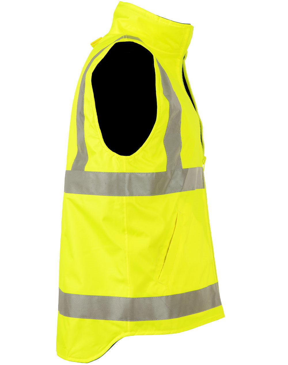 SW76 VIC Rail Hi Vis Reversible Safety Vest - Unisex - YELLOW/NAVY