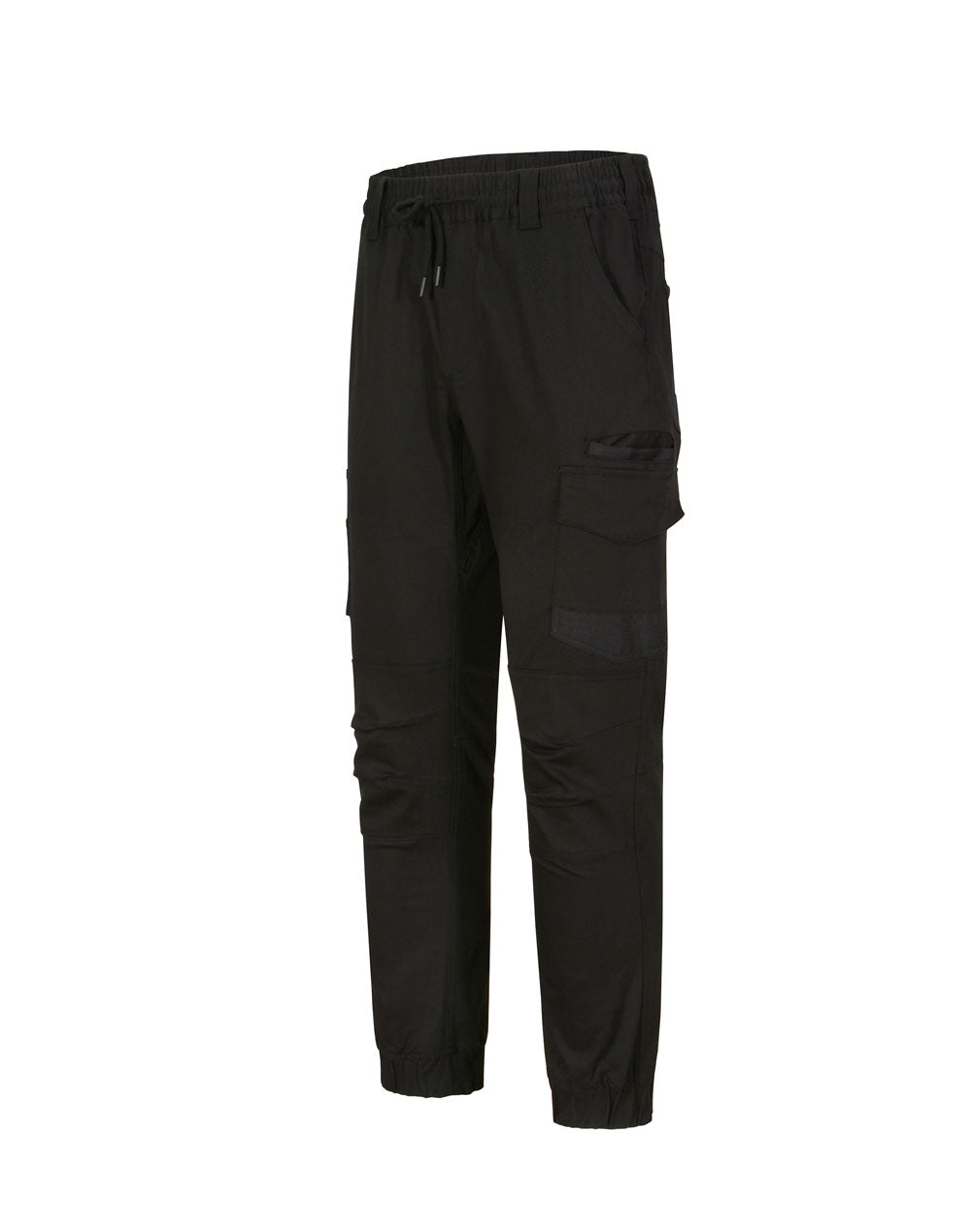 SWP28 UNISEX COTTON STRETCH DRILL CUFFED WORK PANTS - BLACK