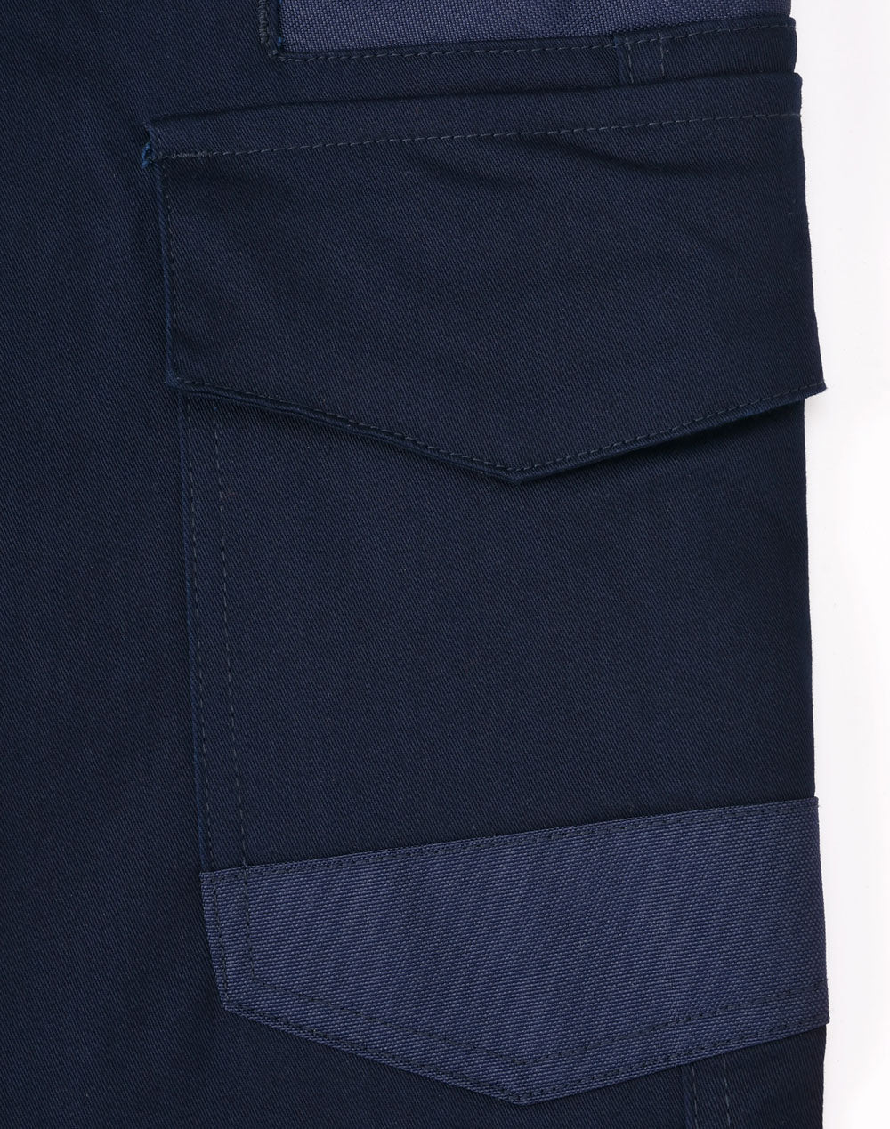 SWP28 UNISEX COTTON STRETCH DRILL CUFFED WORK PANTS - NAVY