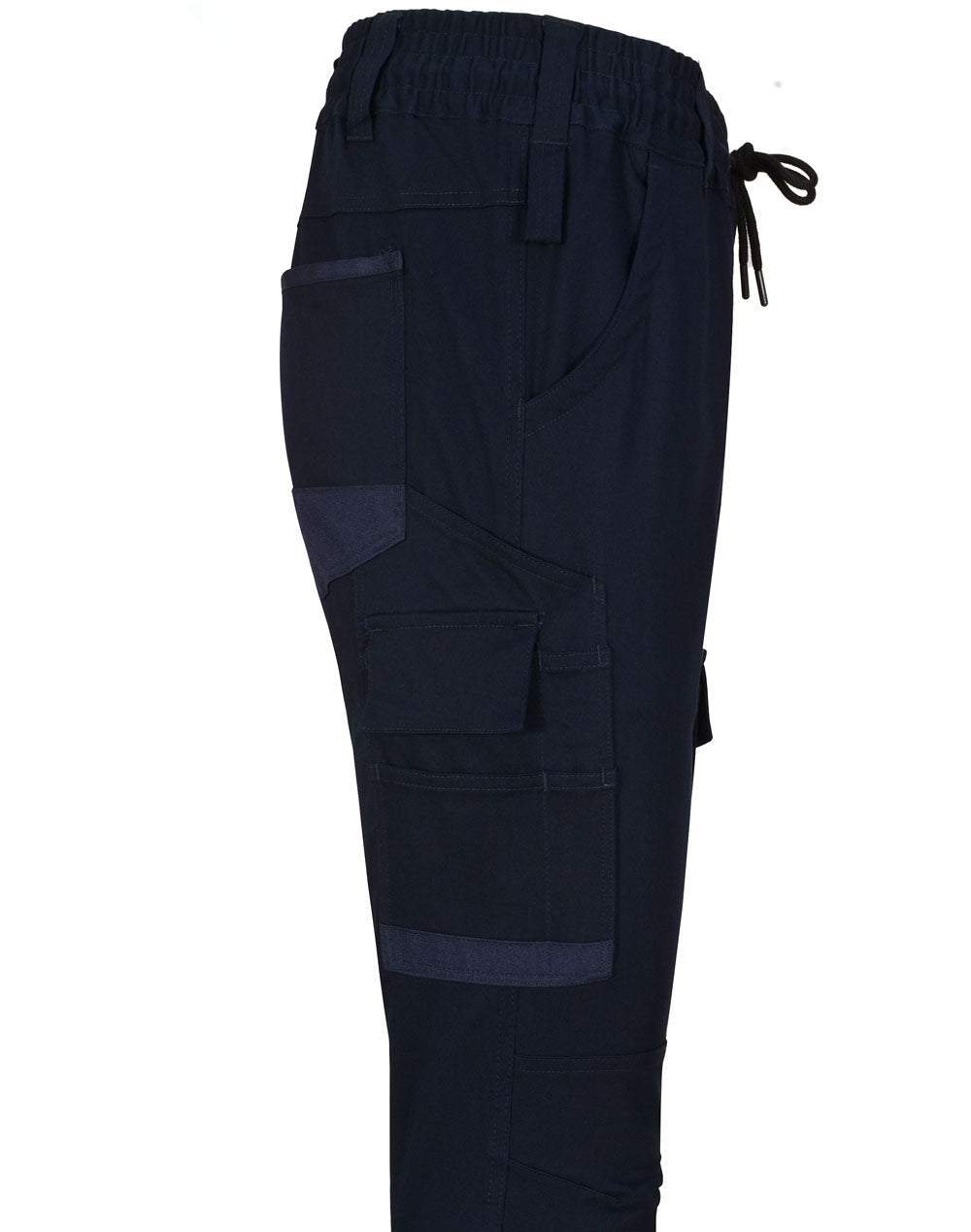 SWP28 UNISEX COTTON STRETCH DRILL CUFFED WORK PANTS - NAVY