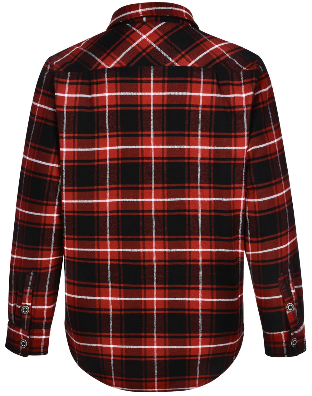 UNISEX QUILTED FLANNEL SHIRT-STYLE JACKET - RED WINE/BLACK