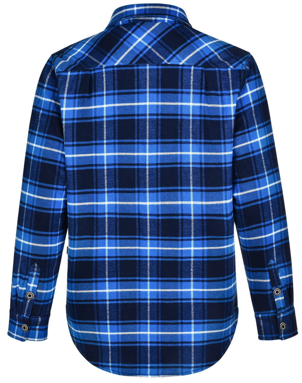 UNISEX QUILTED FLANNEL SHIRT-STYLE JACKET - BLUE/BLACK